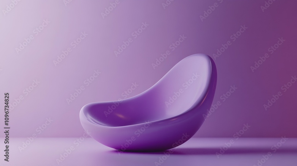 Abstract purple chair in minimalist studio. Abstract purple chair in minimalist studio.