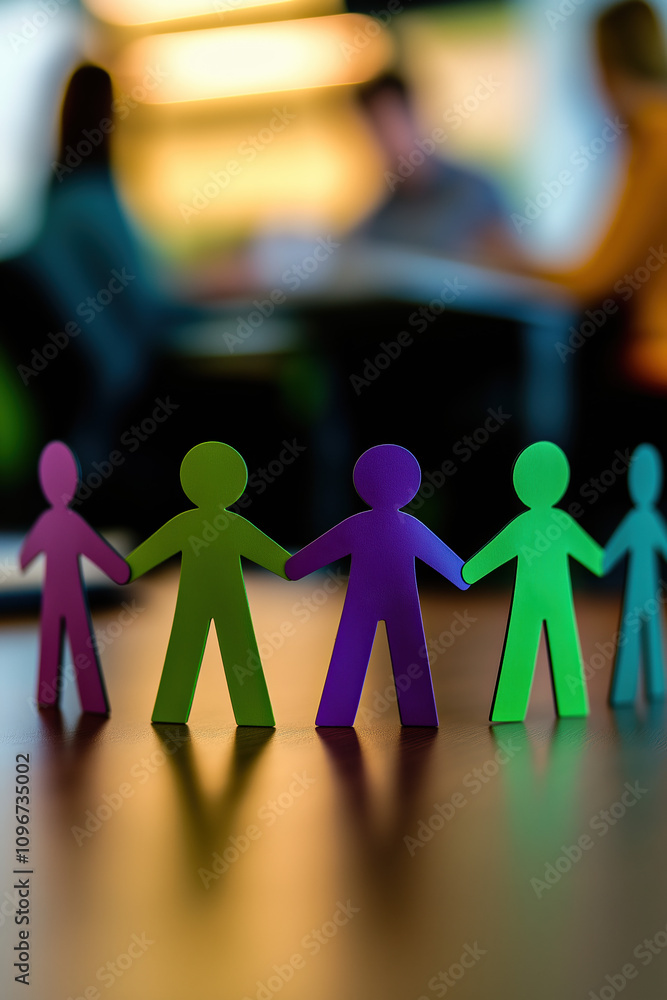 DEI, Diversity Equity And Inclusion Concept. People Figures in Various Settings. Team Work, Diverse Culture DEI, Diversity Equity And Inclusion Concept. People Figures in Various Settings. Team Work, Diverse Culture