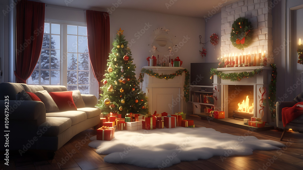 christmas tree with gifts and decorations christmas tree with gifts and decorations
