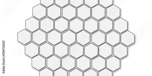 Abstract geometric technology 3d white bright hexagon polygonal honeycomb luxury pattern vector background.