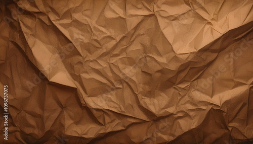 Wallpaper Mural Abstract background, Coffee Brown crumpled and creased recycle paper texture. Torontodigital.ca