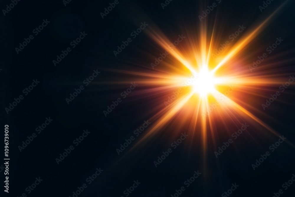 Dramatic Flare Effect with Radiant Sun Halo on Ethereal Black Background Dramatic Flare Effect with Radiant Sun Halo on Ethereal Black Background