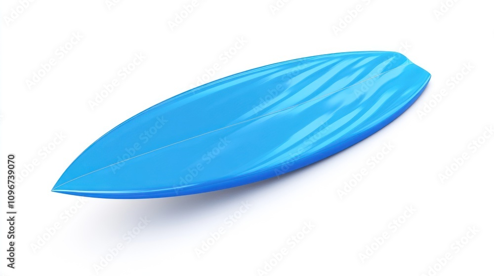 A sleek blue surfboard designed for riding ocean waves. A sleek blue surfboard designed for riding ocean waves.