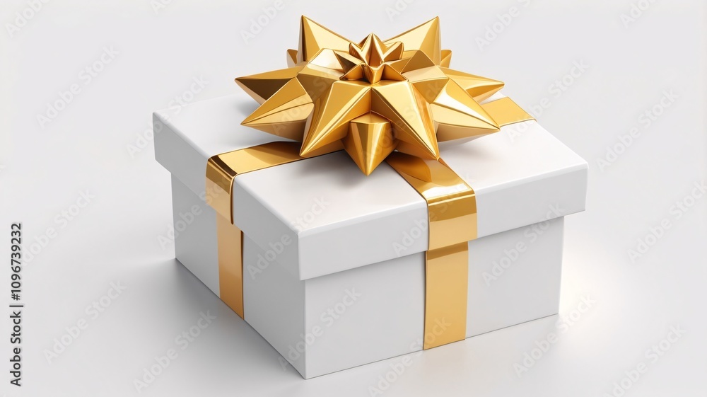 Fototapeta premium Gift Box Star, isolated on white or transparent