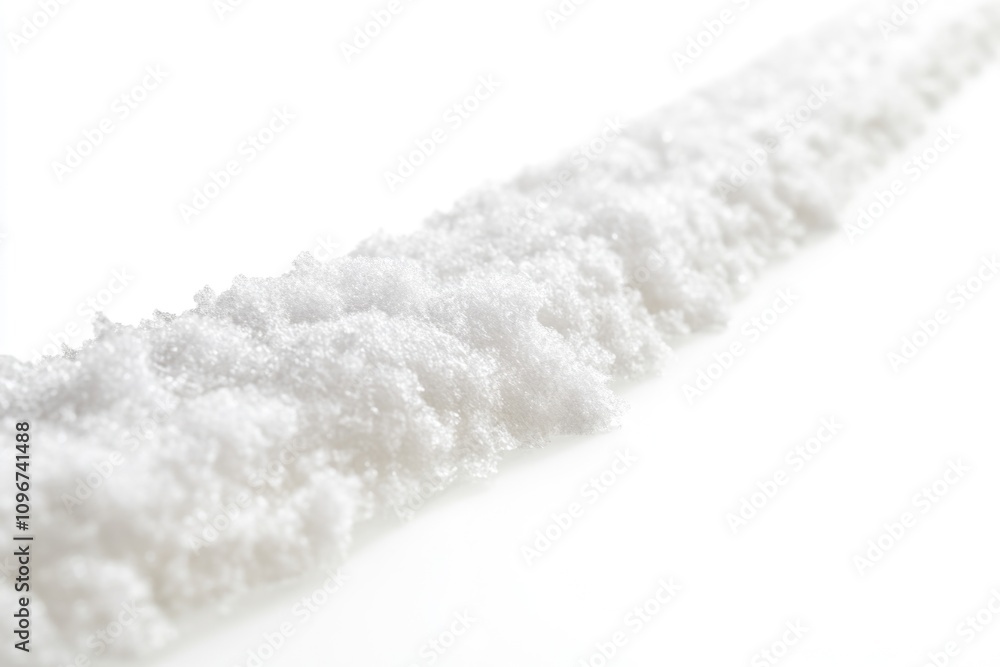 Fototapeta premium Snow covered white surface in focus