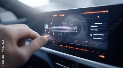 Futuristic Car Interface with Touchscreen Control