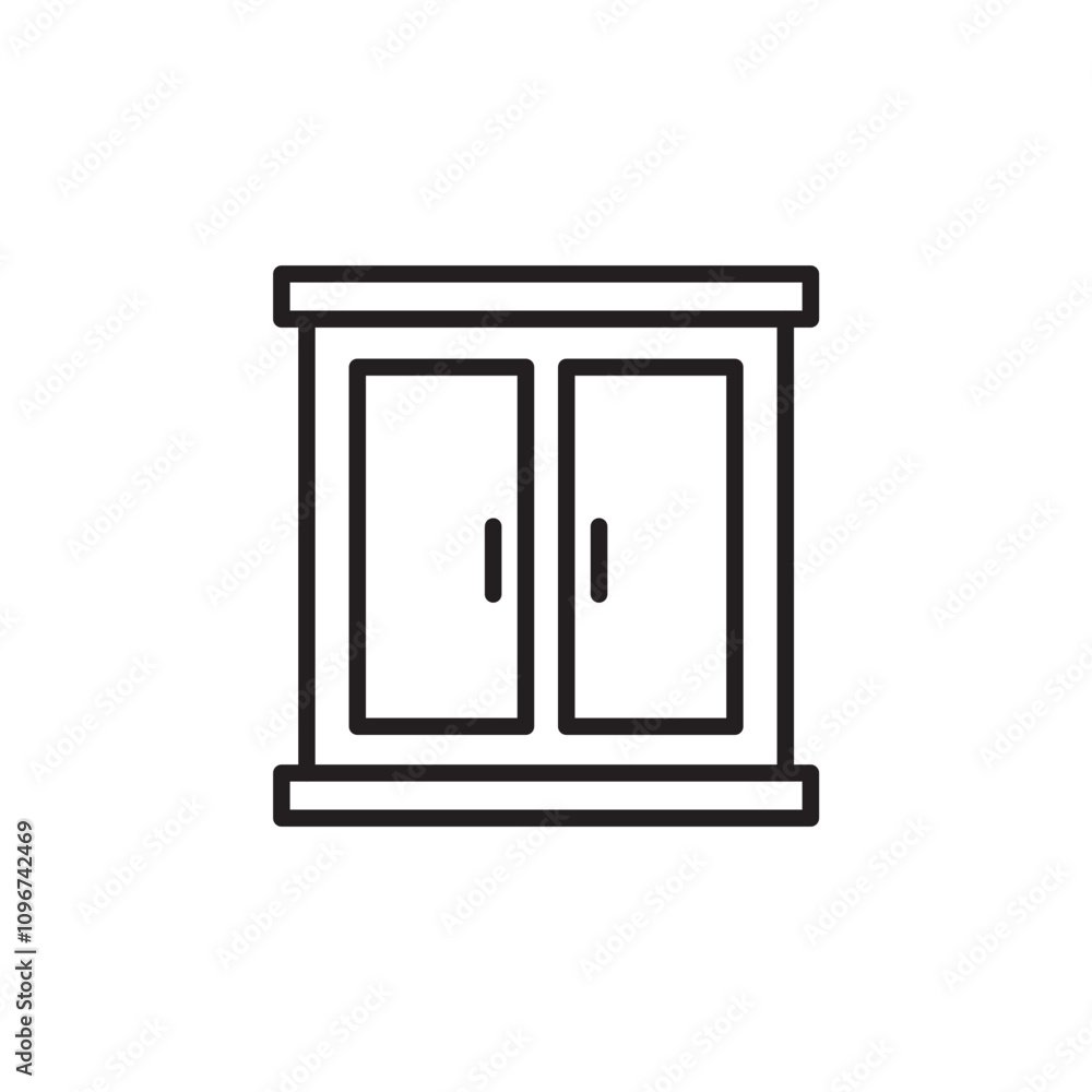 Cabinet icon thin line vector isolated Cabinet icon thin line vector isolated