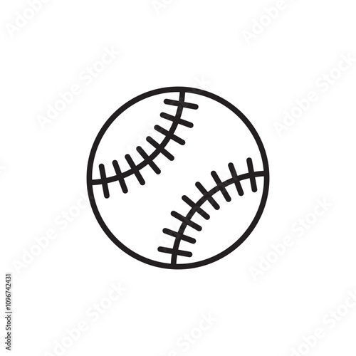 Baseball icon thin line vector isolated