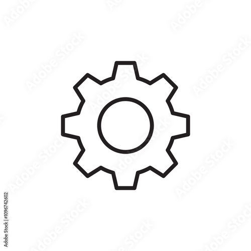 Gear icon thin line vector isolated