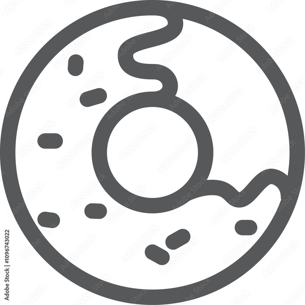 Donut line icon. Sweet fast food symbol Donut line icon. Sweet fast food symbol