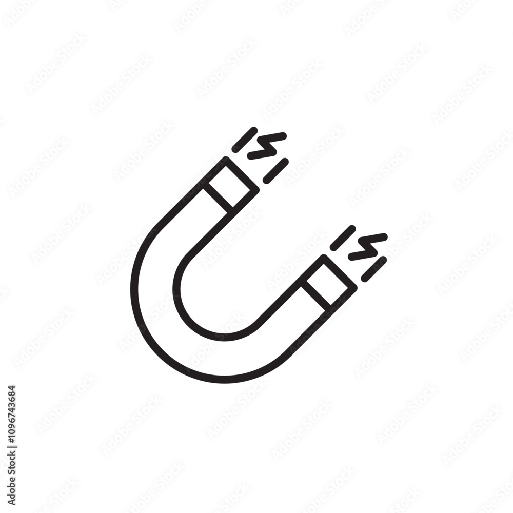 Magnet icon thin line vector isolated Magnet icon thin line vector isolated