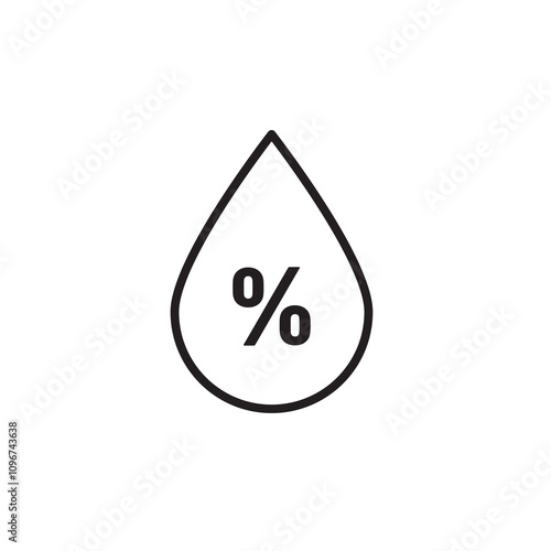 Humidity icon thin line vector isolated