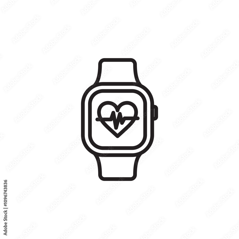 Smartwatch icon thin line vector isolated Smartwatch icon thin line vector isolated