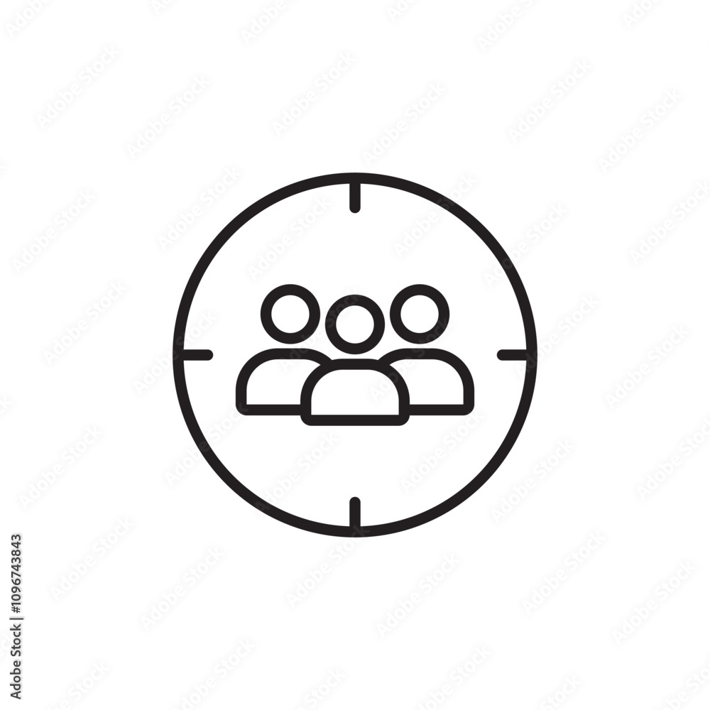 Target audience icon thin line vector isolated