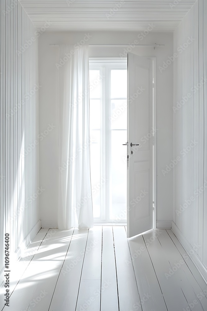 there is a white door in a white room with a white floor there is a white door in a white room with a white floor