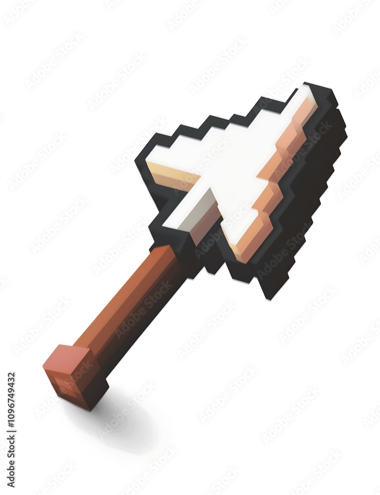 there is a pixel pixel style hammer with a white arrow on it there is a pixel pixel style hammer with a white arrow on it