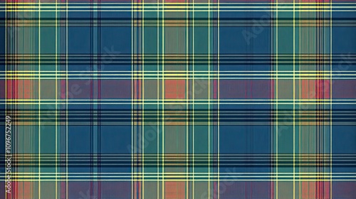 Colorful Geometric Tartan Fabric Pattern for Modern Designs