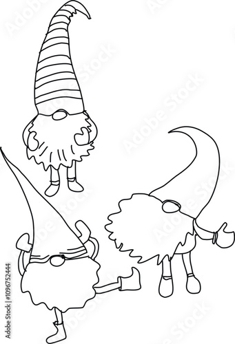 little funny winter people. Illustration in doodle style. Can be used for postcards, books, websites