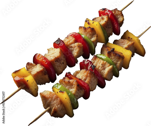 A picture of a single barbecue skewer, so captivating it draws you in at first sight.