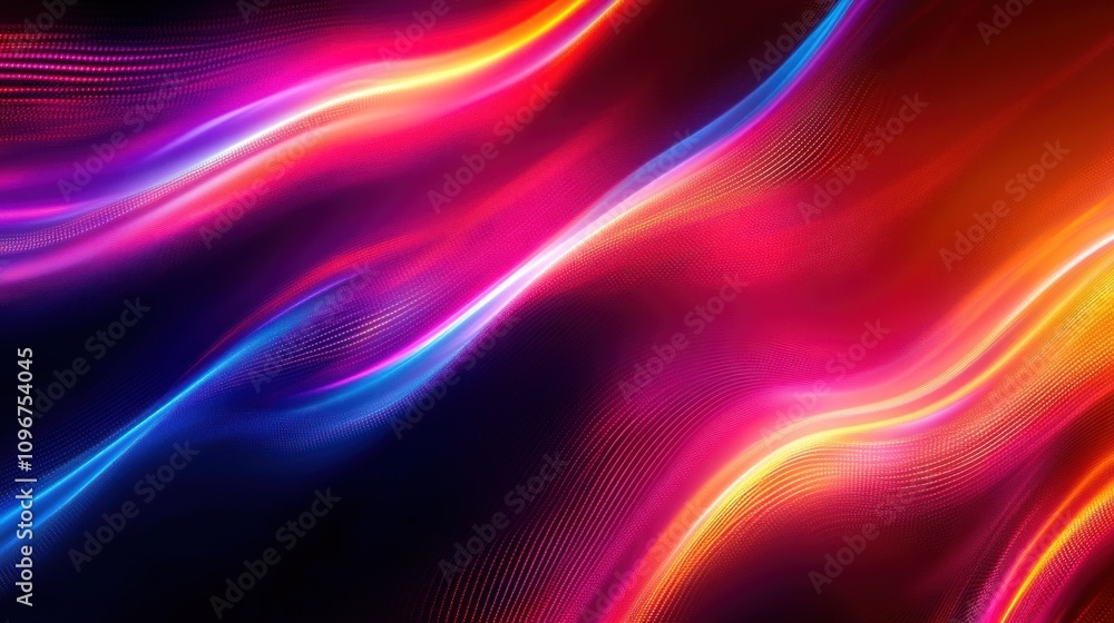 Abstract Neon Wave Background: Vibrant Hues and Dynamic Flow Abstract Neon Wave Background: Vibrant Hues and Dynamic Flow