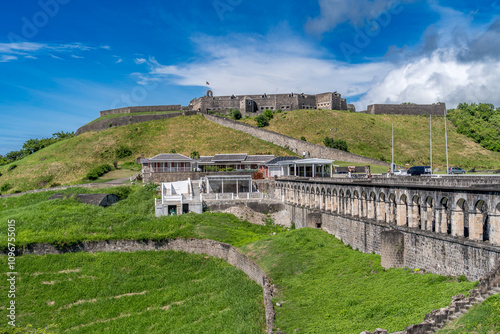 Photography Aerial view of Brimstone Hill, British colonial fort with bastions and ramparts