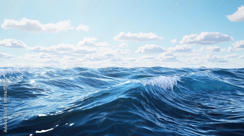 Fototapeta premium create an ocean wave photo with a realistic styleï¼Œonly a wave, in ocean and blue sky