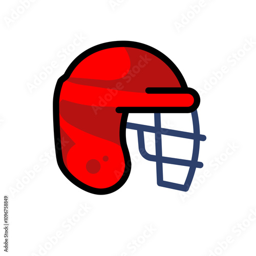 hockey helmet - vector icon