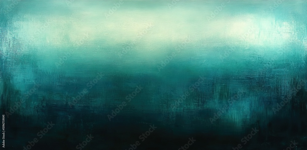 Abstract teal and blue painting, large canvas print, atmospheric background Abstract teal and blue painting, large canvas print, atmospheric background