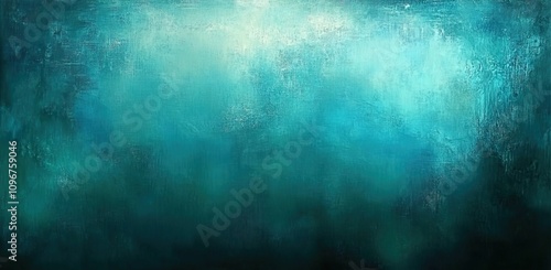 Abstract teal and blue painting, large canvas print, atmospheric background