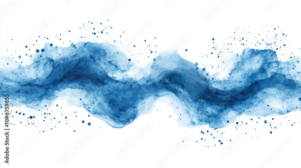 A blue wave with white dots in the background. The blue color of the wave is very vivid and the white dots add a sense of movement and energy to the scene. Scene is dynamic and lively A blue wave with white dots in the background. The blue color of the wave is very vivid and the white dots add a sense of movement and energy to the scene. Scene is dynamic and lively