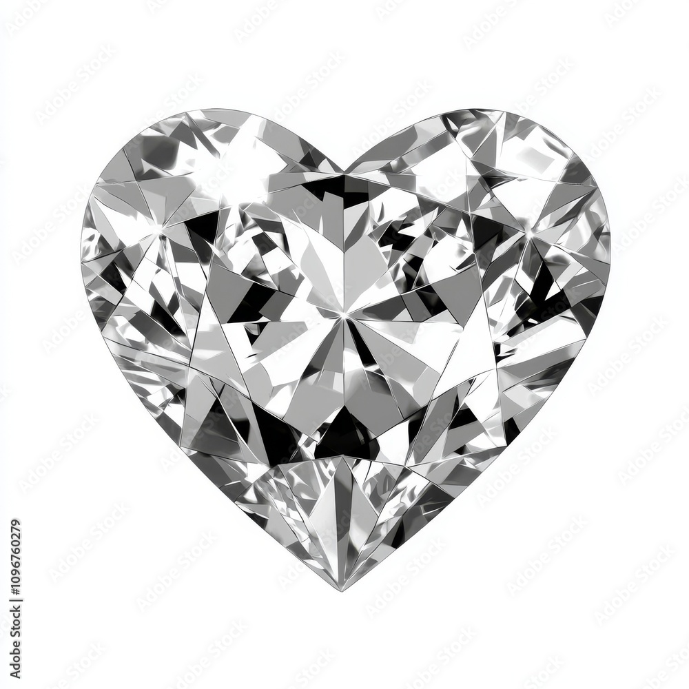 Sparkling heart shaped diamond symbolizing love and elegance Sparkling heart shaped diamond symbolizing love and elegance