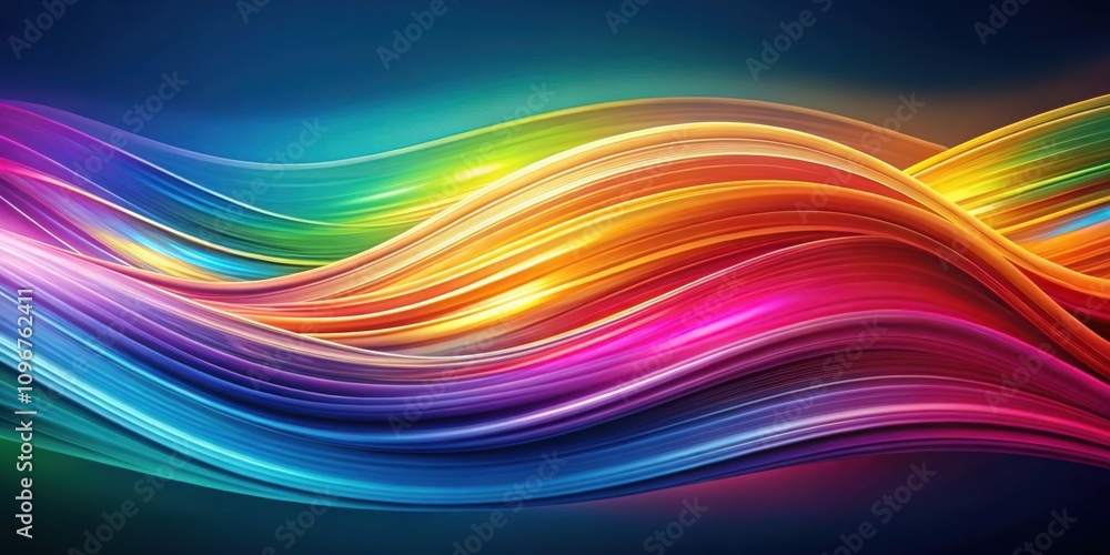 Obraz premium Abstract Colorful Swirling Waves of Light and Energy in a Dynamic Composition