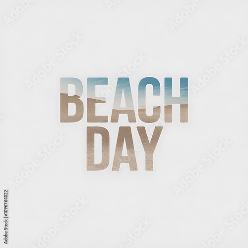 Beach Day Text Overlay With Sand And Sky Image