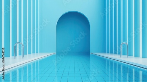 Blueprintinspired restroom wall tiles, futuristic style, 3D illustration photo