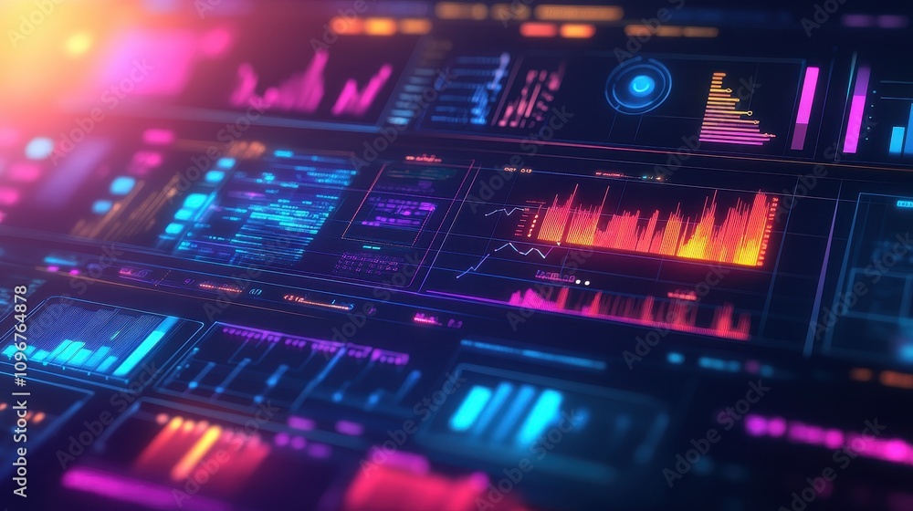 A colorful image of a computer screen with many different colored lines A colorful image of a computer screen with many different colored lines