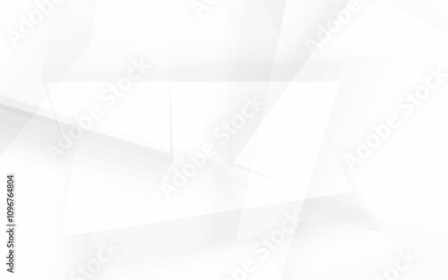 Abstract white background features overlapping geometric triangle shapes