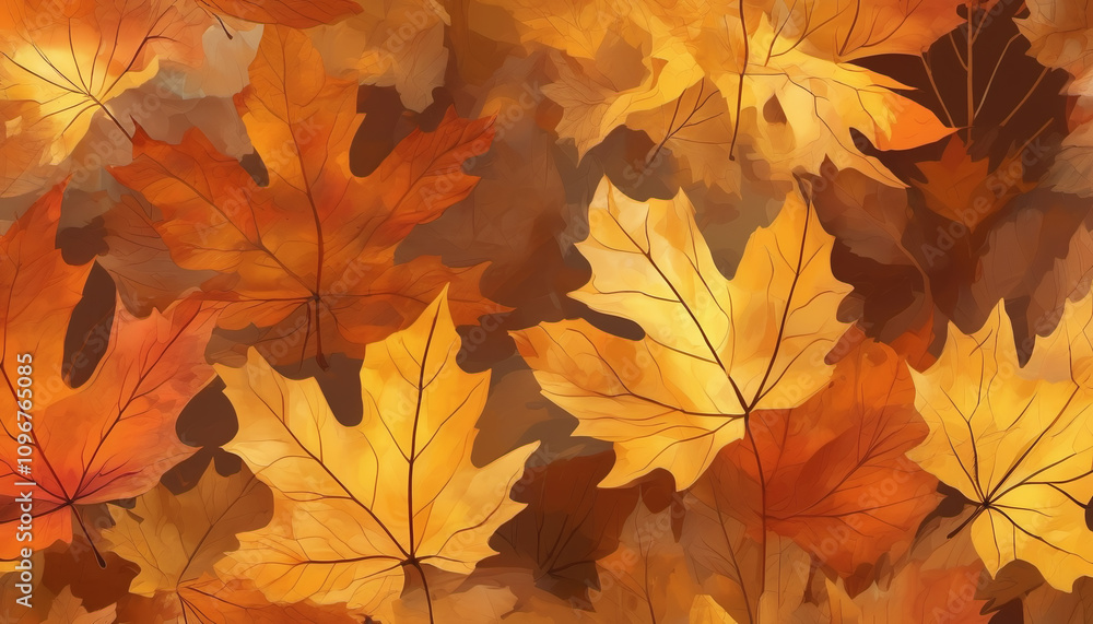 Fototapeta premium Autumn Leaves Abstract Overlay