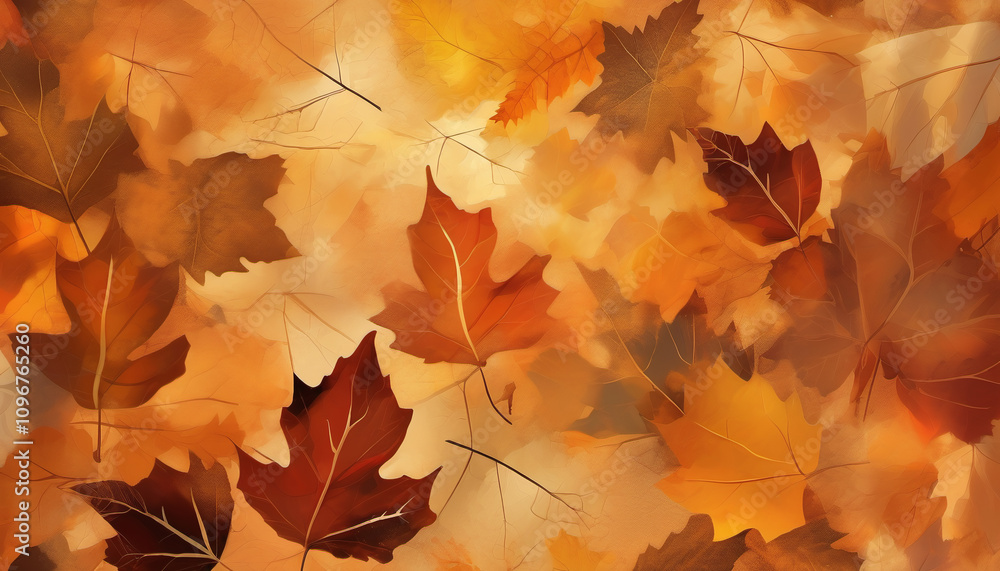 Fototapeta premium Autumn Leaves Abstract Overlay.
