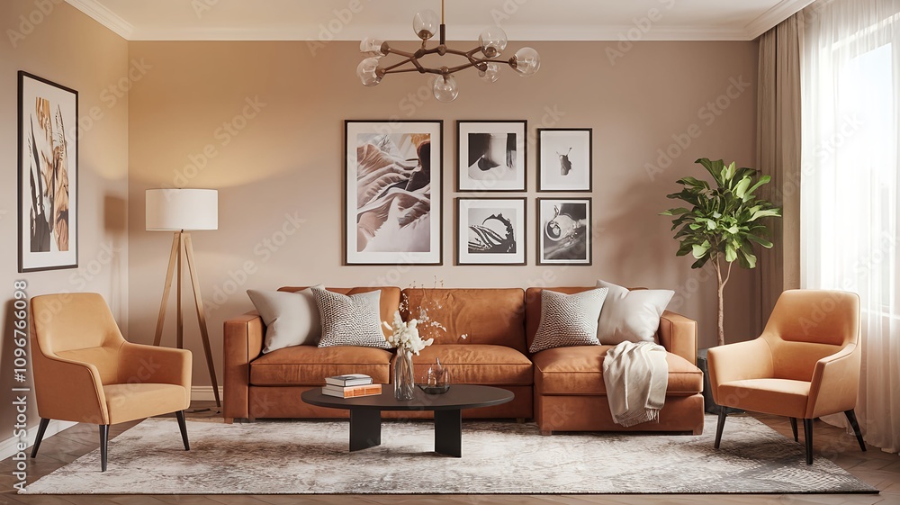 Fototapeta premium Creating a Modern Ambiance with the Warmth and Style of a Fireplace Touch