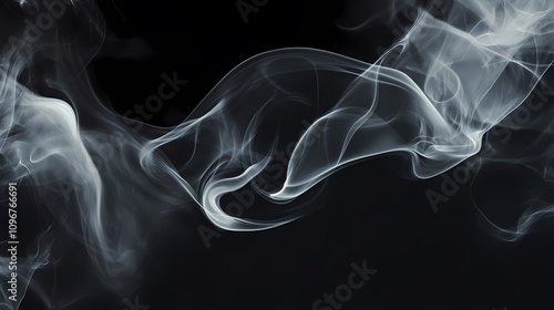 Digital technology Black and white smoke curve illustration poster background