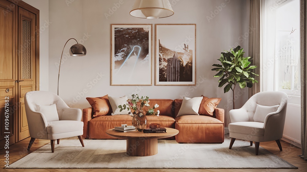 Obraz premium Modern Ambiance with Fireplace Touch