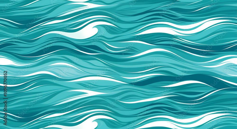 Seamless Wave Pattern in Ocean Tones Seamless Wave Pattern in Ocean Tones