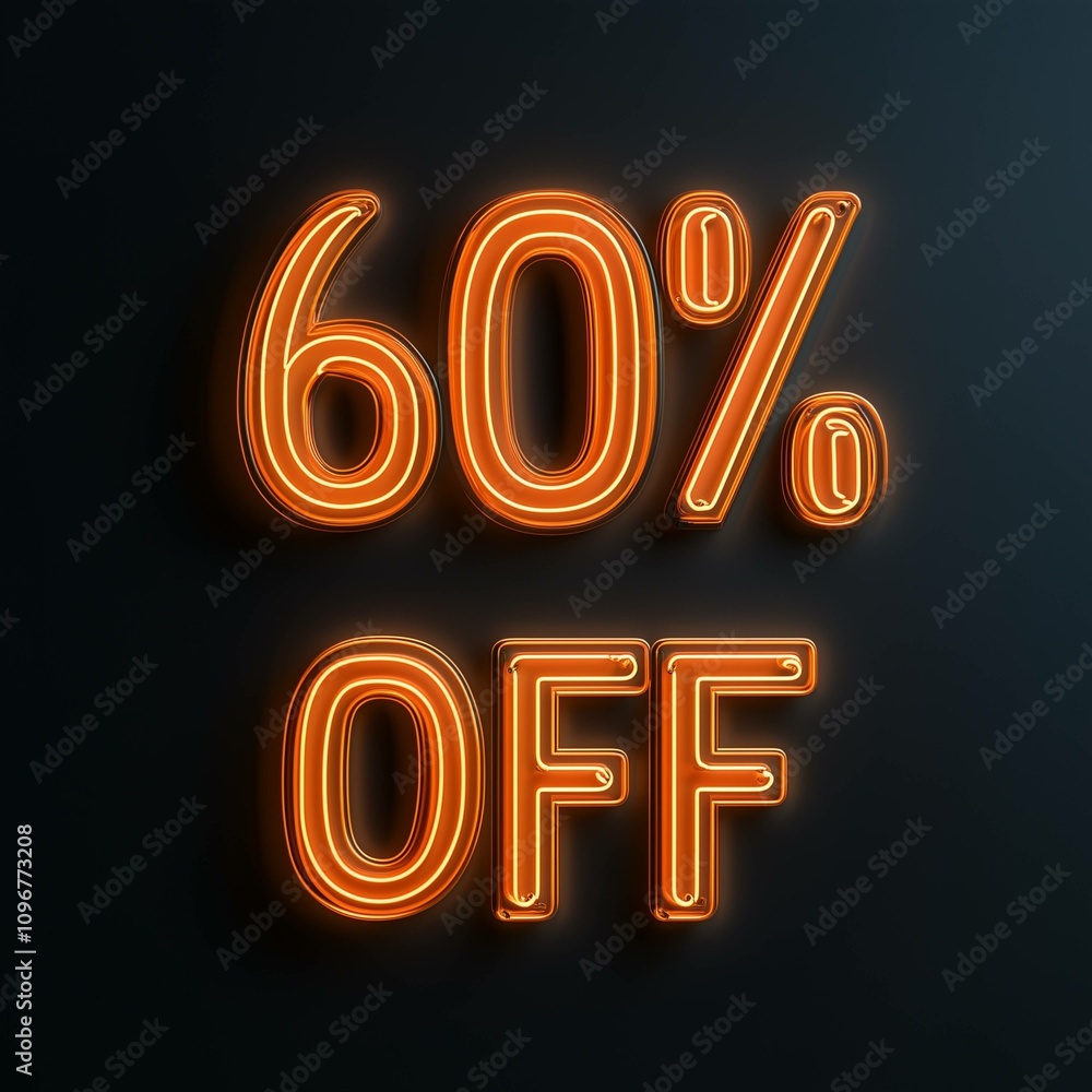 Ivory neon text 60% OFF - 60%, discount, sale, promotion, offer, clearance, savings, neon sign, marketing, advertising, retail Ivory neon text 60% OFF - 60%, discount, sale, promotion, offer, clearance, savings, neon sign, marketing, advertising, retail