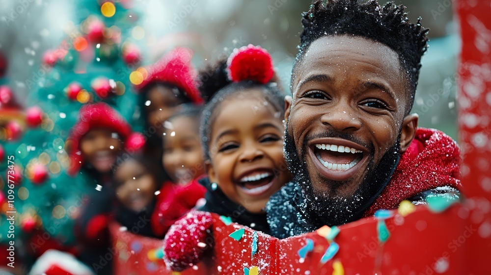 A man and a little girl are smiling at the camera A man and a little girl are smiling at the camera