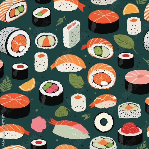 Illustration sushi patterns  