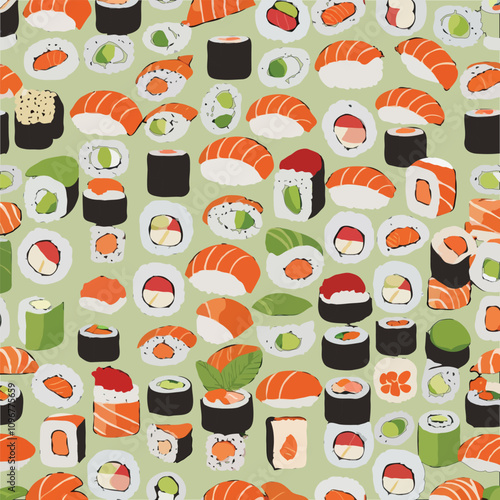 Illustration sushi patterns  