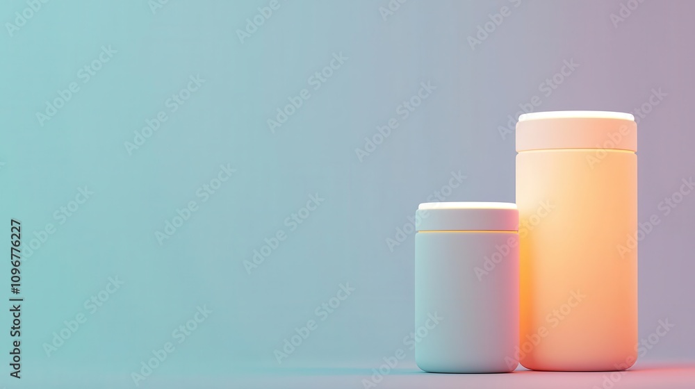 Medicine capsule variations, glowing blueprint designs, 3D illustration Medicine capsule variations, glowing blueprint designs, 3D illustration