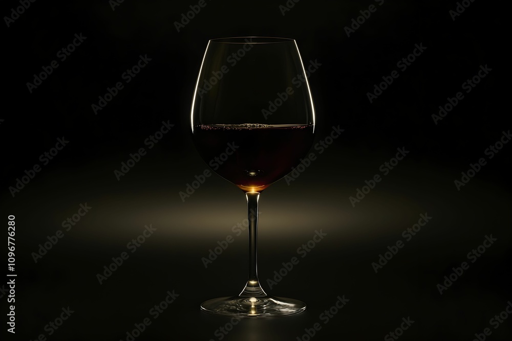 Elegant glass of dark liquid illuminated against black background Elegant glass of dark liquid illuminated against black background