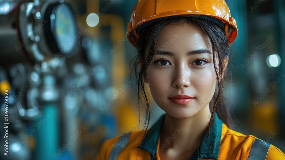 Portrait of a Confident Female Engineer in Industrial Setting Portrait of a Confident Female Engineer in Industrial Setting