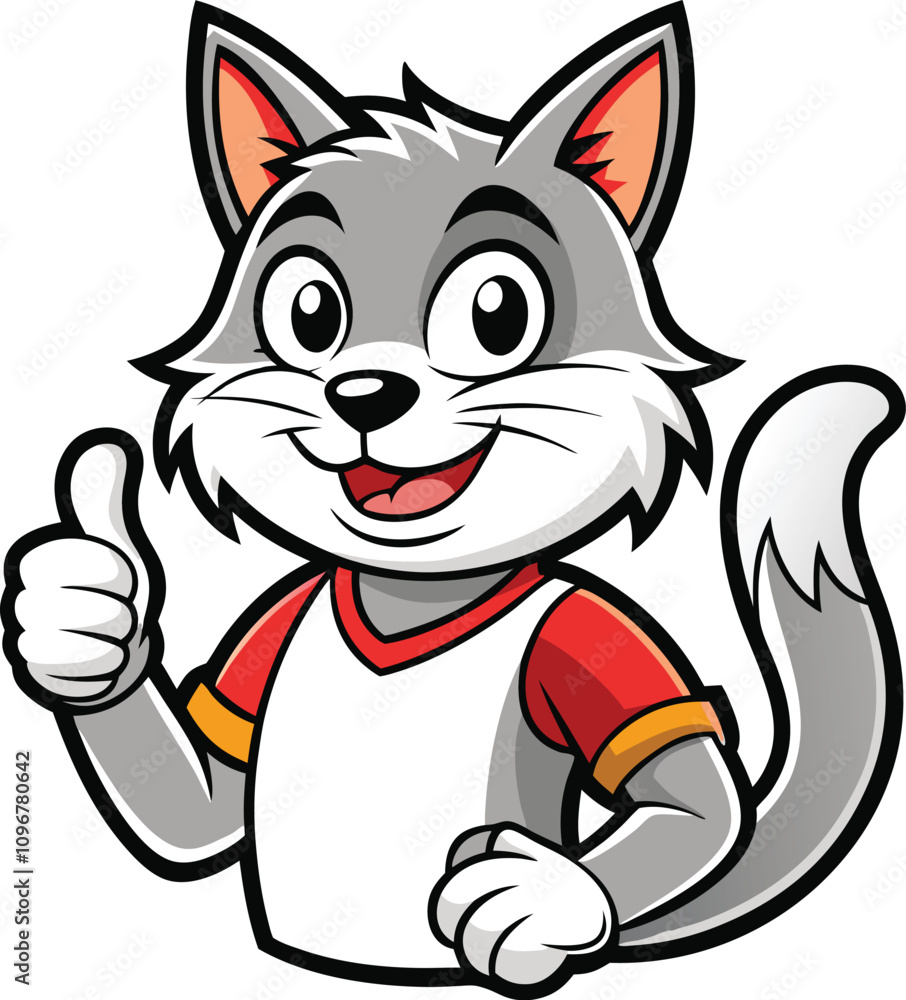 Obraz premium Thumbs Up Cat Mascot